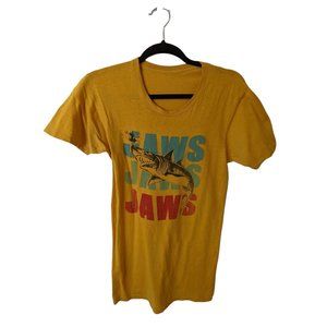 Vintage Womens Jaws Movie T-Shirt Single Stitch Form Fitting Size XS
